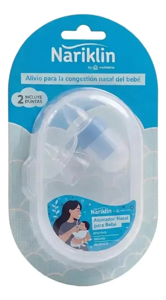 Aspirador nasal manual para bebé Nariklin con 2 puntas y estuche