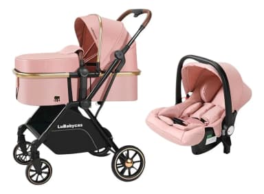 Lubabycas Alvin coche travel system 3 en 1 rosado