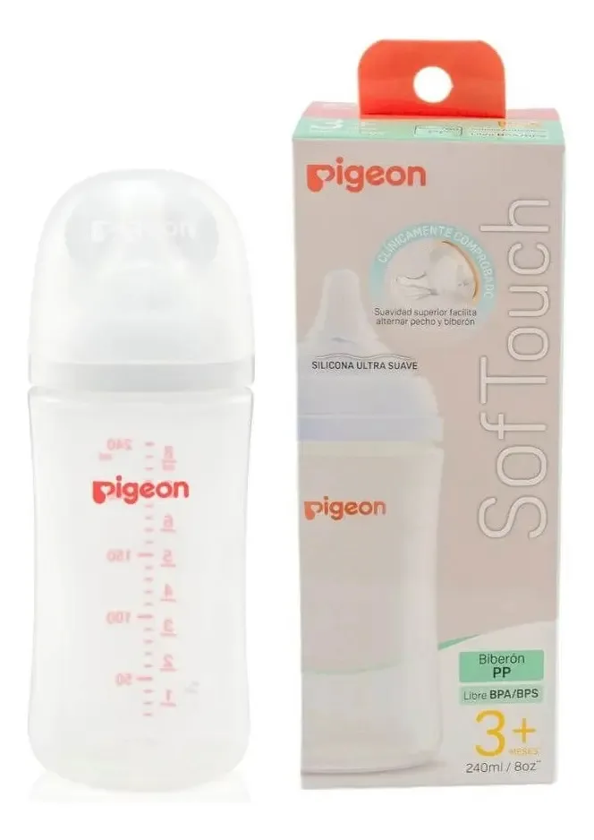 Mamadera Pigeon SofTouch boca ancha 240 ml PP
