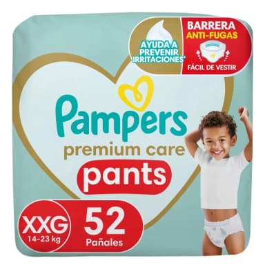 Pañales Pampers Premium Care Pants talla XXG, 52 unidades