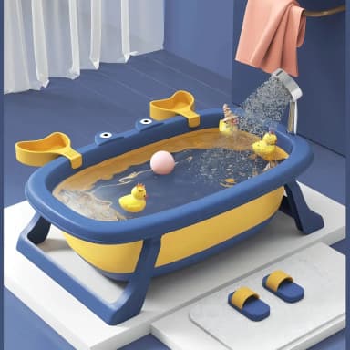 Bañera plegable Vendito Cangrejo con malla reforzada azul