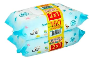 Toallitas húmedas Bubu pack 2 x 80 (160 unidades)